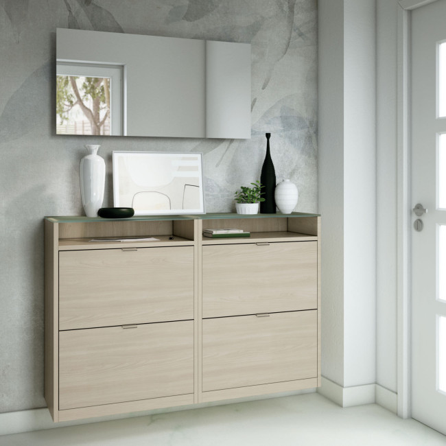 Scarpiera A 5 Cassetti – Bianco Sonoma – 85x74x35 Cm – Per Corridoio, Camera Da Letto, Ingresso – Mobile Contenitore Facile Da Montare
