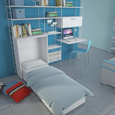 Bianco Venato Maconi Mobile Letto Link 539 in Legno da 85 cm Finitura 