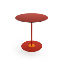 Tavolino con piano in vetro colorato - combinazione Rosso 2