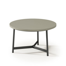 Tavolino rotondo con piano in melaminico tortora - h.35 cm