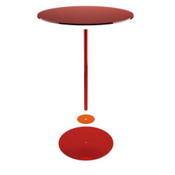 Esploso del tavolino: piano, gamba, disco, base