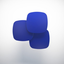 Set di 3 tavolini quadrati blu sovrapposti