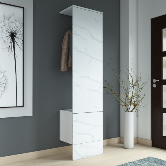 Narrow hallway coat storage only 50 cm wide and 35 cm deep