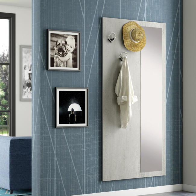 Wall mounted coat rack with mirror F10