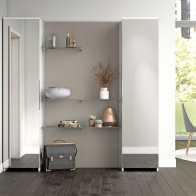 Hallway mirrored shoe and coat cabinets combo 