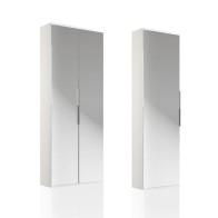 Fanny mirrored hinged shoe cabinet with fan