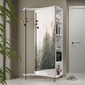 Entryway unit with bookcase and hanging rail PV01