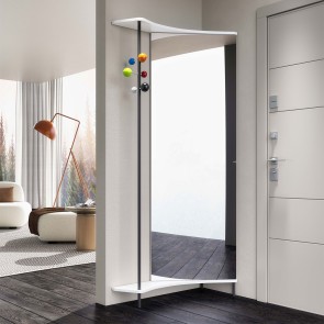 Mirrored entryway storage cabinet with coat stand Punto e Virgola