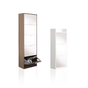 Pull down mirrored shoe cabinet with 2, 3 or 5 doors