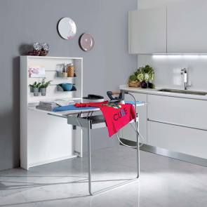 Console table with fold away ironing board