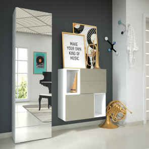 Freestanding coat storage and chest of drawers combo H08 for modern hallways