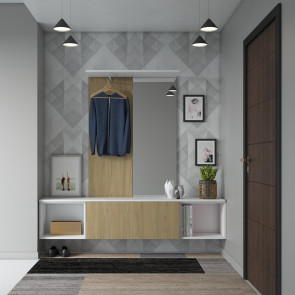 H06 wall mounted storage units for modern hallways