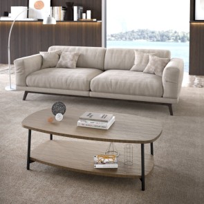 2-tier melamine coated wood coffee table