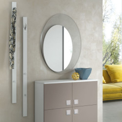 The vertical wall mounted coat rack completes a hallway sideboard 