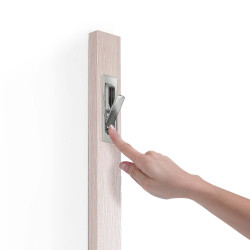 Liolà is a vertical coat hanger  - Detail of the hook with tip-on opening system.