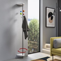 Narrow coat stand with 360° rotating structure