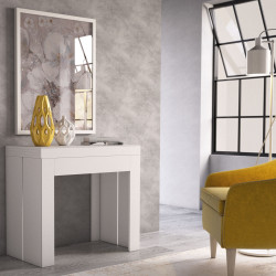 Console table in white finish
