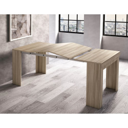 Extensions are integrated underneath the table top