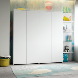 2 door wardrobe and murphy bed combo, with side bookcase