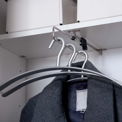 Family F09 hall furniture with cabinet - Detail of the pull-out coat rack and shelf