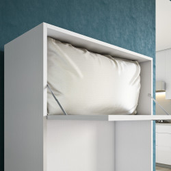 Detail of the pillow storage