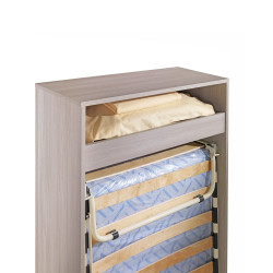 Night'n Day 491 is equipped with pillow compartment, wood slatted base and mattress