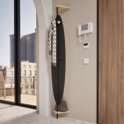 Back panel with coat hooks