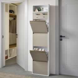 Tall shoe cabinet with 4 shoe storage compartments