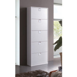 White pull down 5 door show cabinet
