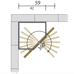 Technical sheet with rotation system and dimensions