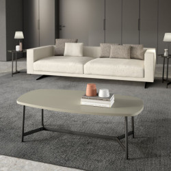 Rectangular coffee table with rounded corners