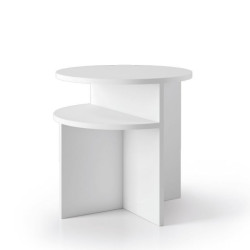 Round smooth white side table