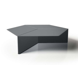 Esagono matt lacquered living room coffee table - charcoal grey plate