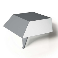 Esagono matt lacquered living room coffee table - white, charcoal grey and light grey plate