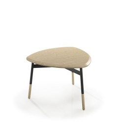 Coffee table top with upward-facing bevel