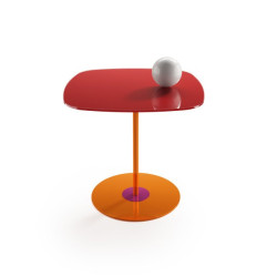 Opacity of the red painted glass top