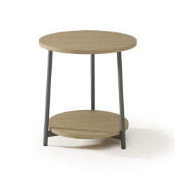 2-levels wooden melamine round end table
