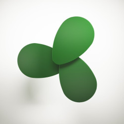 Set of 3 green overlapping teardrop tables