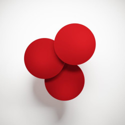 Set of 3 red overlapping round tables