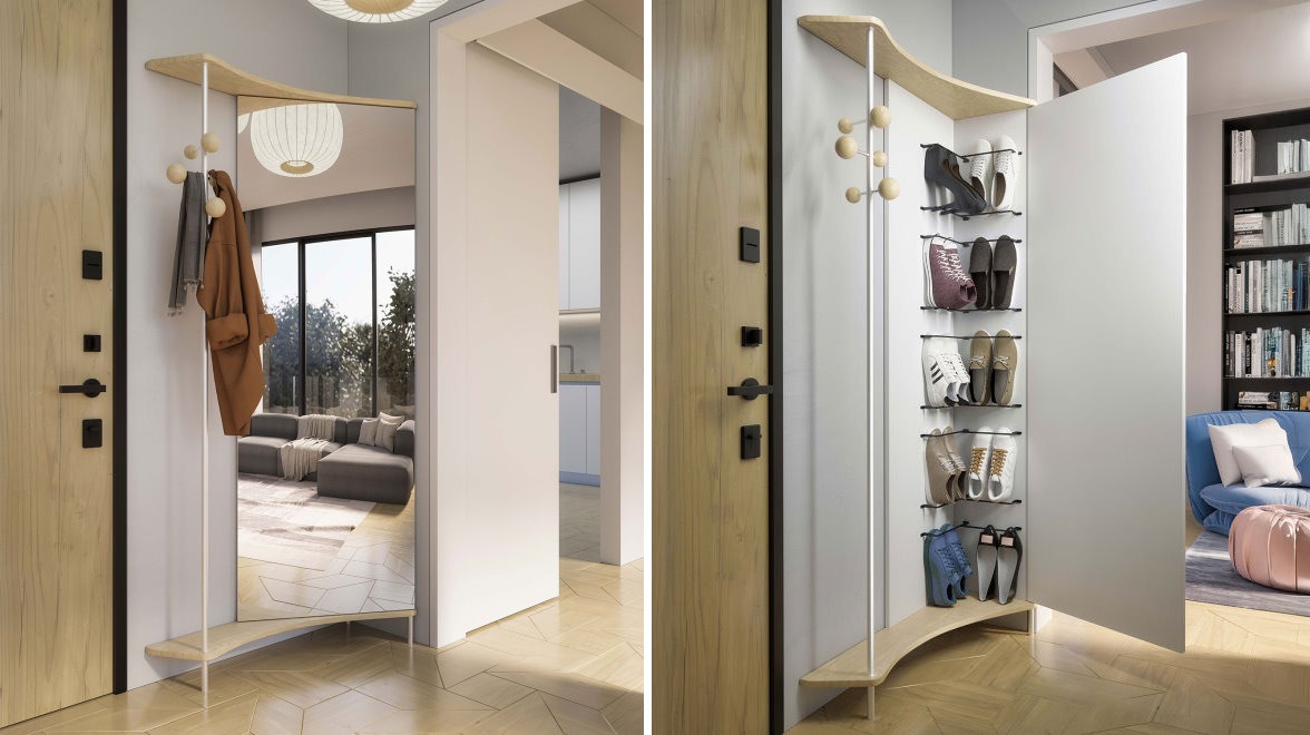 Mobili da ingresso multifunzione e salvaspazio Punto e Virgola