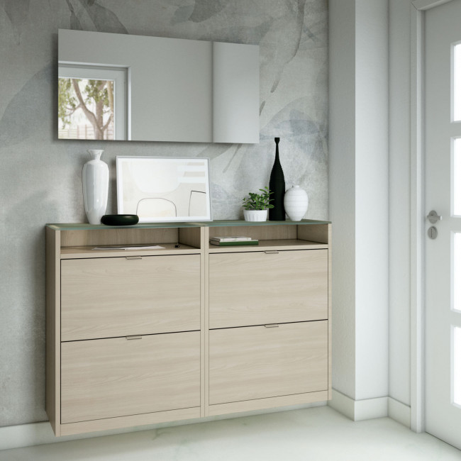 Scarpiera slim moderna in legno salva spazio, per arredamento interno –